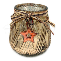 Lampion szklany `Golden Christmas`